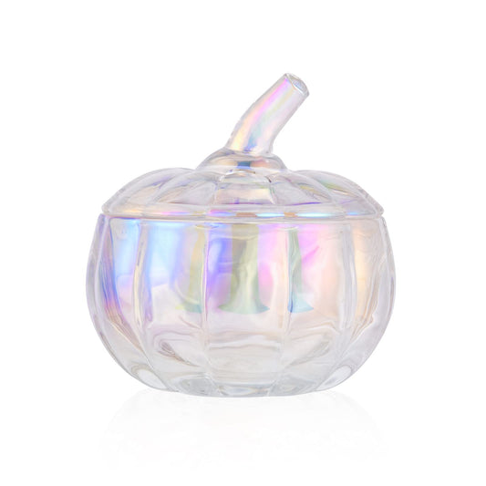 SHOWLOUE Glass Candy Jar with Lid, Food Storage Canister for Wedding Candy Buffet, Pumpkin Jar, Decorative Kitchen Storage for Christmas, Halloween