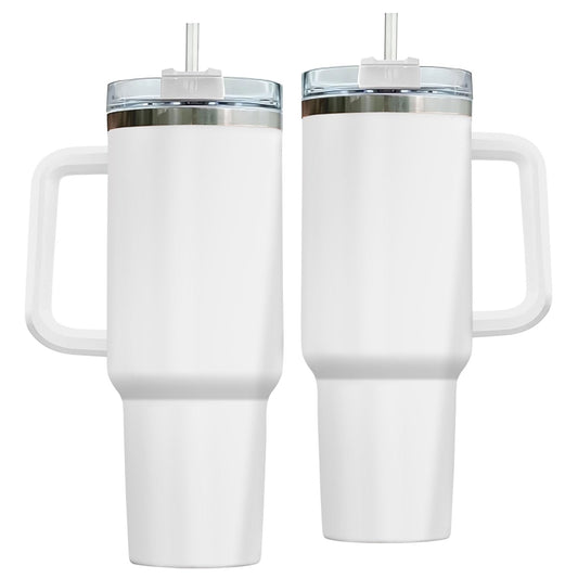 GEPOSTORE 40oz Tumbler with Handle and Straw Insulated Travel Mug