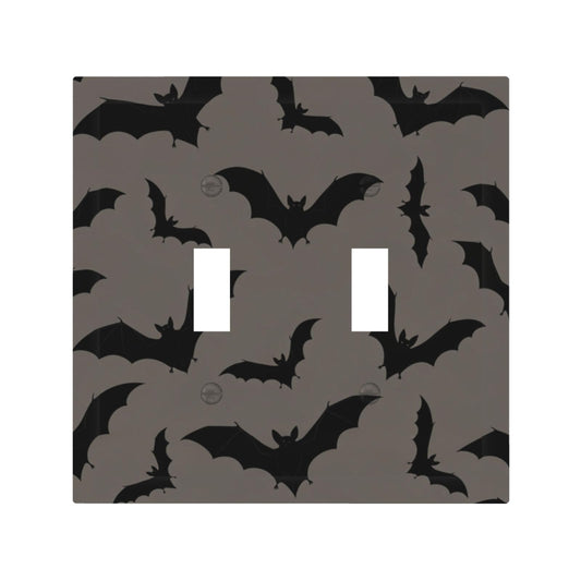 Moupodun Gothic Bats Light Switch Cover Plate Brown Decorative Halloween Toggle Light Switch Wall Plate Midsize 2-Gang 4.88" x 4.92" Double Switch Cover
