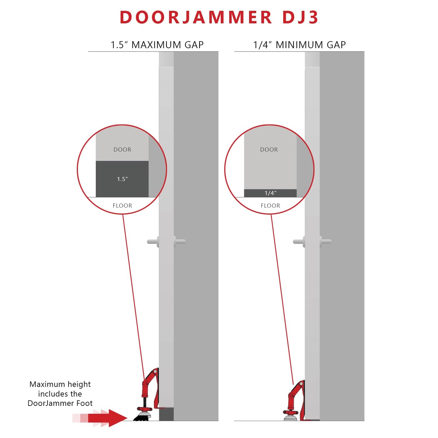 DoorJammer Portable Door Lock Brace for Home Security and Personal Protection | Hotel Room, Apartment Safety, Travel Door Stopper | Easy Installation, Compact Design