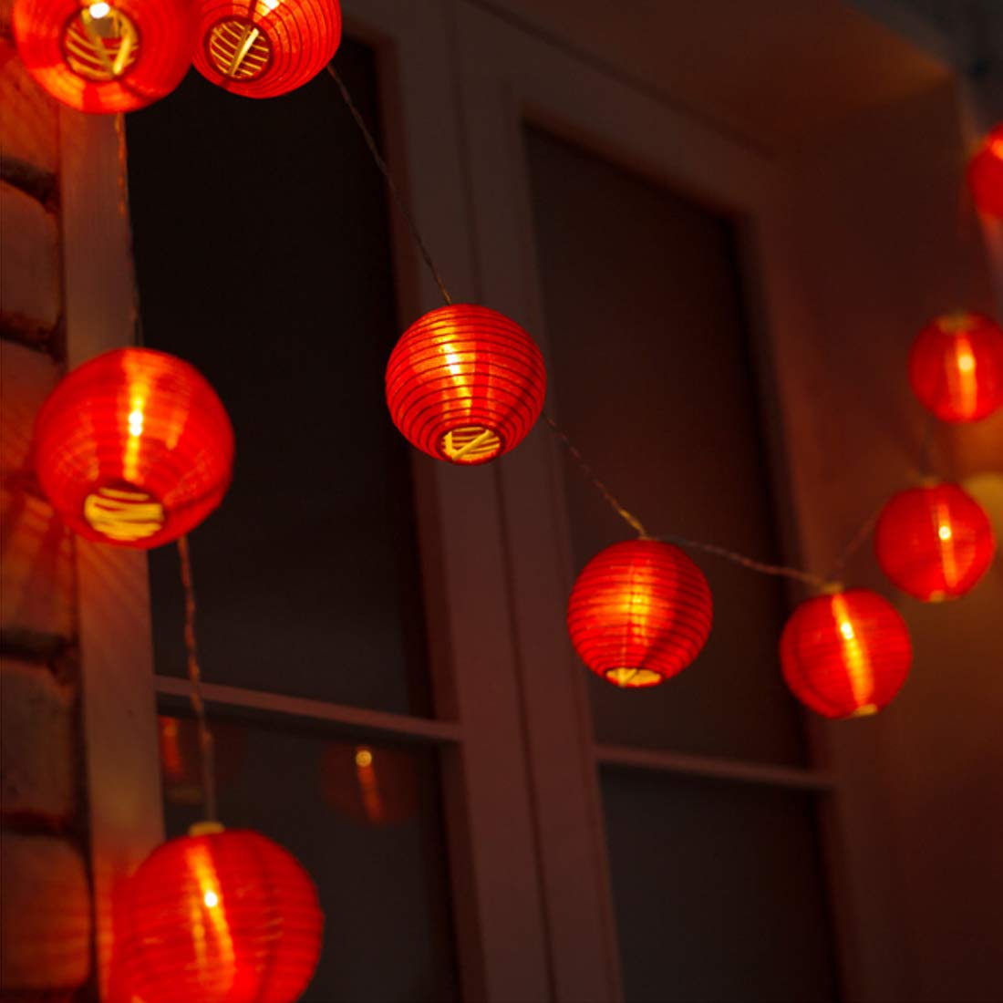 Amants01 Red Lantern String Lights 13.12 ft 20 LEDs Battery Operated Hanging Lanterns String Lights for Chinese New Year,Spring Festival,Wedding,Party Decoration,Christmas