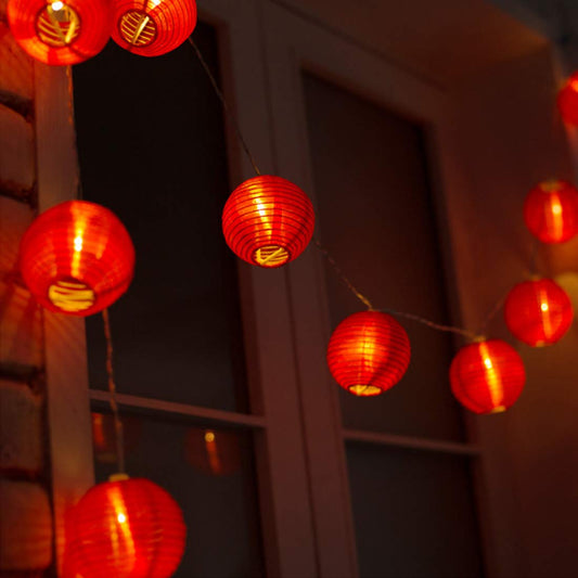 Amants01 Red Lantern String Lights 13.12 ft 20 LEDs Battery Operated Hanging Lanterns String Lights for Chinese New Year,Spring Festival,Wedding,Party Decoration,Christmas