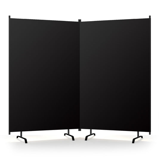 Room Divider Panel, Siebwin 2 Panel Folding Privacy Screens with Wider Feet, 8Ft x 6FT Portable Room Partition for Room Separator, Room Divider Screen Partition Room Dividers Freestanding