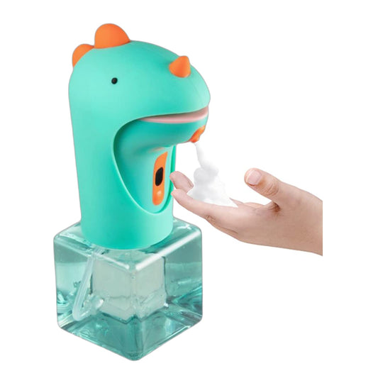 CADUFUELLY Automatic Soap Dispenser, Cute Touchless Foaming Soap Dispenser, IPX6 Waterproof, 2 Levels Foam Adjustable, Smart Hand Dispenser for Bathroom Kitchen 8.7oz/250ml (Dinosaur)