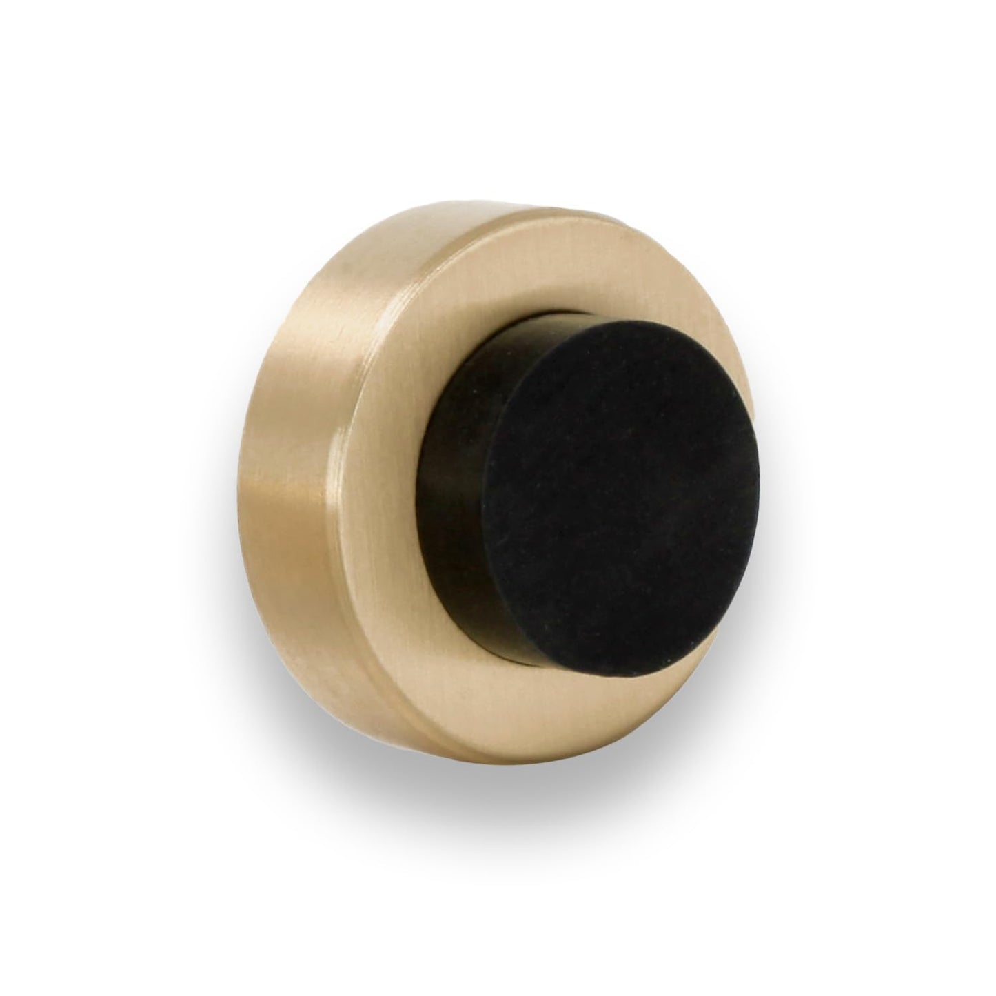 EVI Herrajes | Wall Door Stop | 1,37x0,7" | Satin Matte Brass | Adhesive + Screw-in | Anti Shock Door Handles | Design and Functionality | I-254/35-LMT