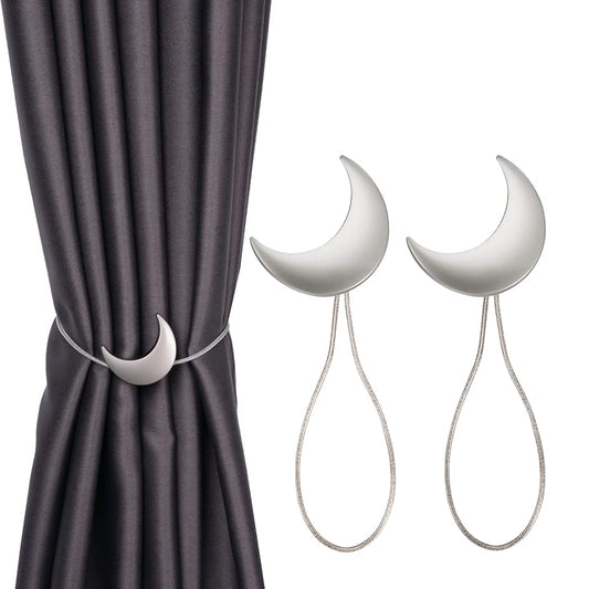 Sorfia Curtain Tiebacks, 2 Pack Magnetic Curtain Tiebacks Moon Curtain tie Back Curtain holdbacks Magnetic Curtain Clips Curtain tie Backs Curtain Clips Holder for Window Draperies Hold Curtains Drape