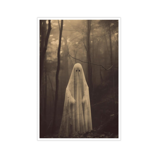 Vintage Halloween Canvas Wall Art Ghost poster The Gothic Creepy Picture Posters Dark Academia Prints Home Room Decor 16x24in Unframed