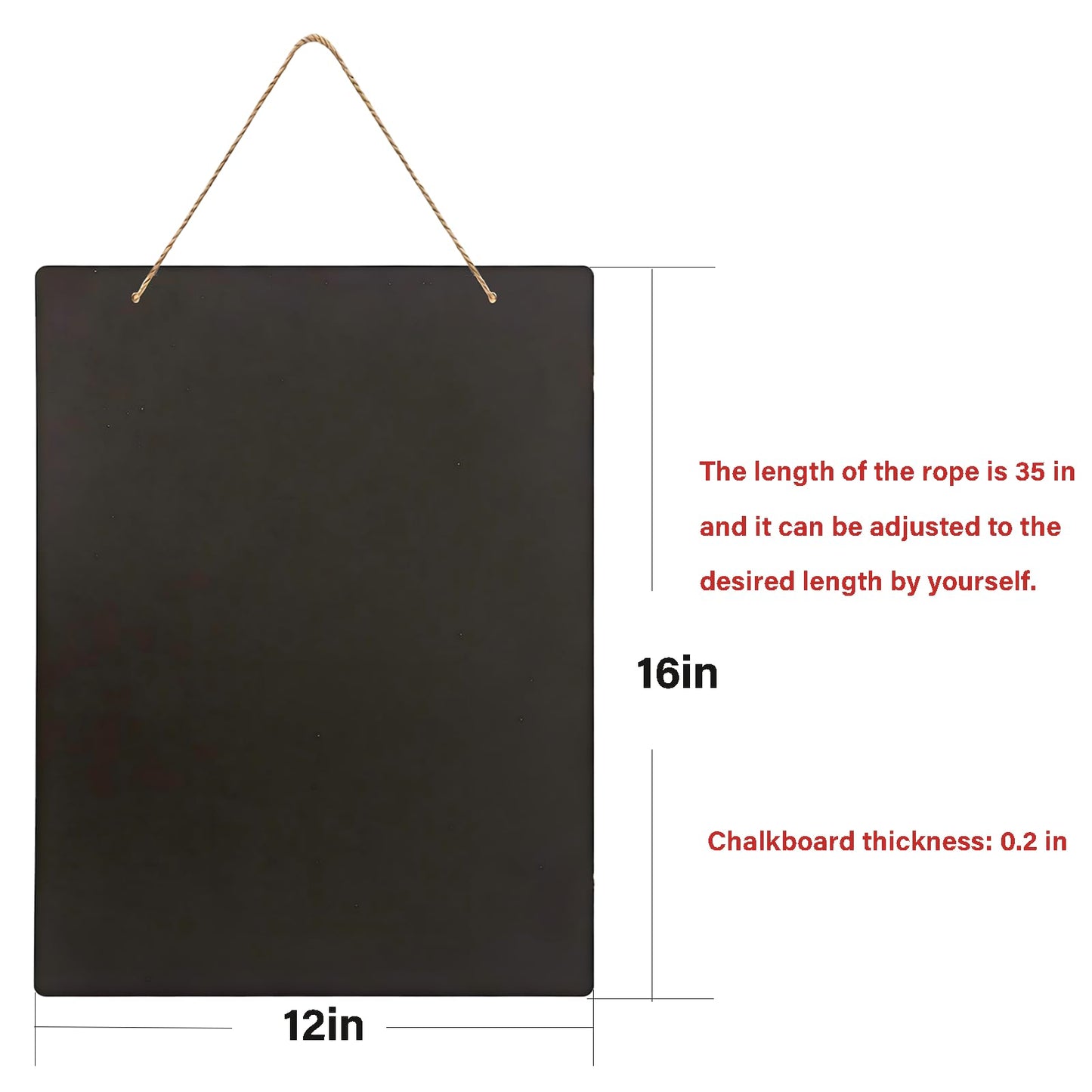 Hanging Chalkboard 12x16 Inch Double-Sided Chalkboard Sign Decorative Blackboard Wall Mounted for Home, Office, Restaurant, Bar (Vertical 1pack)