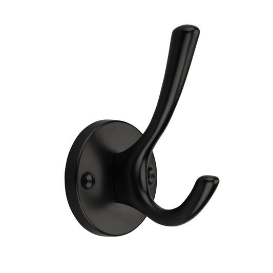 TUNNY 5 Pack Round Coat Towel Hooks - Matte Black Coat Hooks for Hanging Coats Towel Hooks for Bathroom Wall Mounted Zinc Alloy Bath Towel Hooks Robe Clothes Hook Holder Heavy Duty Wall Hooks