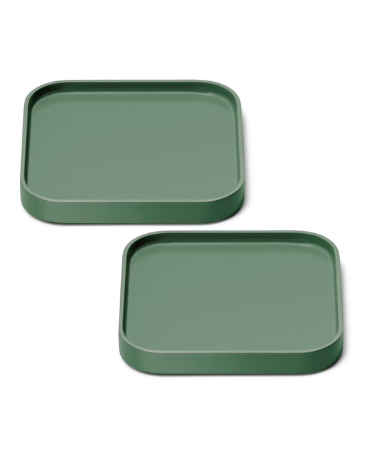 Caraway Spoon Rest Set of 2 - Stackable Spoon Holder for Kitchen Counter - Drip Catching, Heat-Resistant Design - Non-Slip Base - Sage