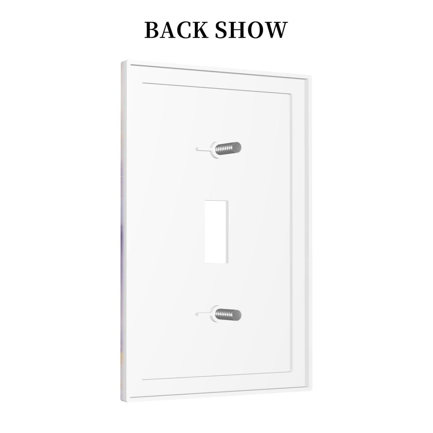 VGHOKO Decorative Switch Plate Cover with Luxury Marble Texture Purple & Gold Fluid Art Design 1 Gang Wall Plate Unique Single Toggle Light Switch Covers Artistic Faceplate for Modern Home Decor
