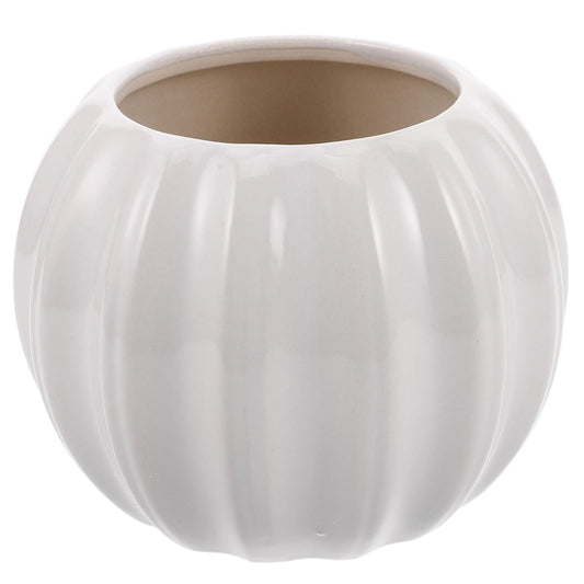PRETYZOOM Creative Pumpkin-Shaped Ceramic Vase,14x11cm Simple Dried Flower Holder for Home Decor Compact Floral Display Pot for Office Living and Study