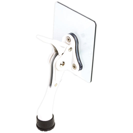 Door Stopper with Adhesive Bracket Stickers, No Drilling or Tools Needed, Available for All Doors, Door Holder, Heavy Door Stop, KickDown Door Stoppers, Bottom of Door by HASHI (White/Bracket)