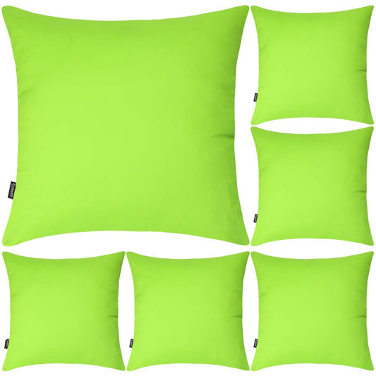 Coddsmz 6 Pack Decorative 100% Cotton Pillow Covers Square Cushion Cover Solid DIY Throw Pillowcase for Home Bed Sofa Halloween Christmas,Light Green,6 Pack-20" x 20"/50x50cm
