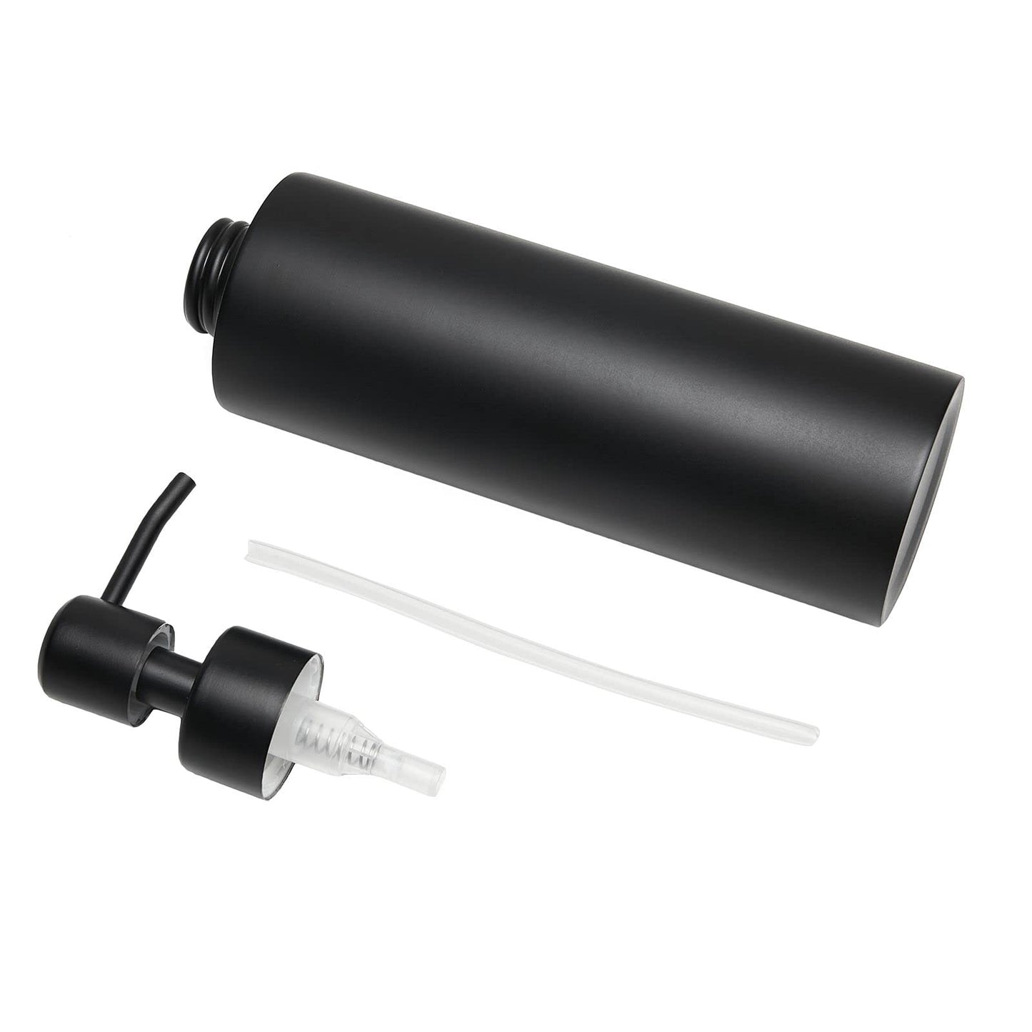 Soap Dispenser, Matte Black with Funnel and Non-Slip Coaster 304 Stainless Steel Metal Pump Hand Sanitizer Bottle for Bathroom, and Kitchen (12oz/350ml)