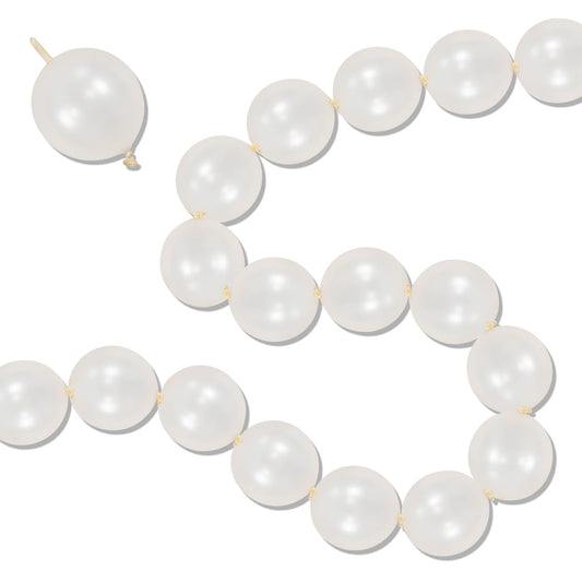 Pearl White Linking Balloons, 100PCS 6 Inch Pearl Color Quick Link Balloons for Making Balloon Wall Heart Arch, Tails Balloon for Wedding Birthday Baby Shower Engagement Graduation Party Decorations