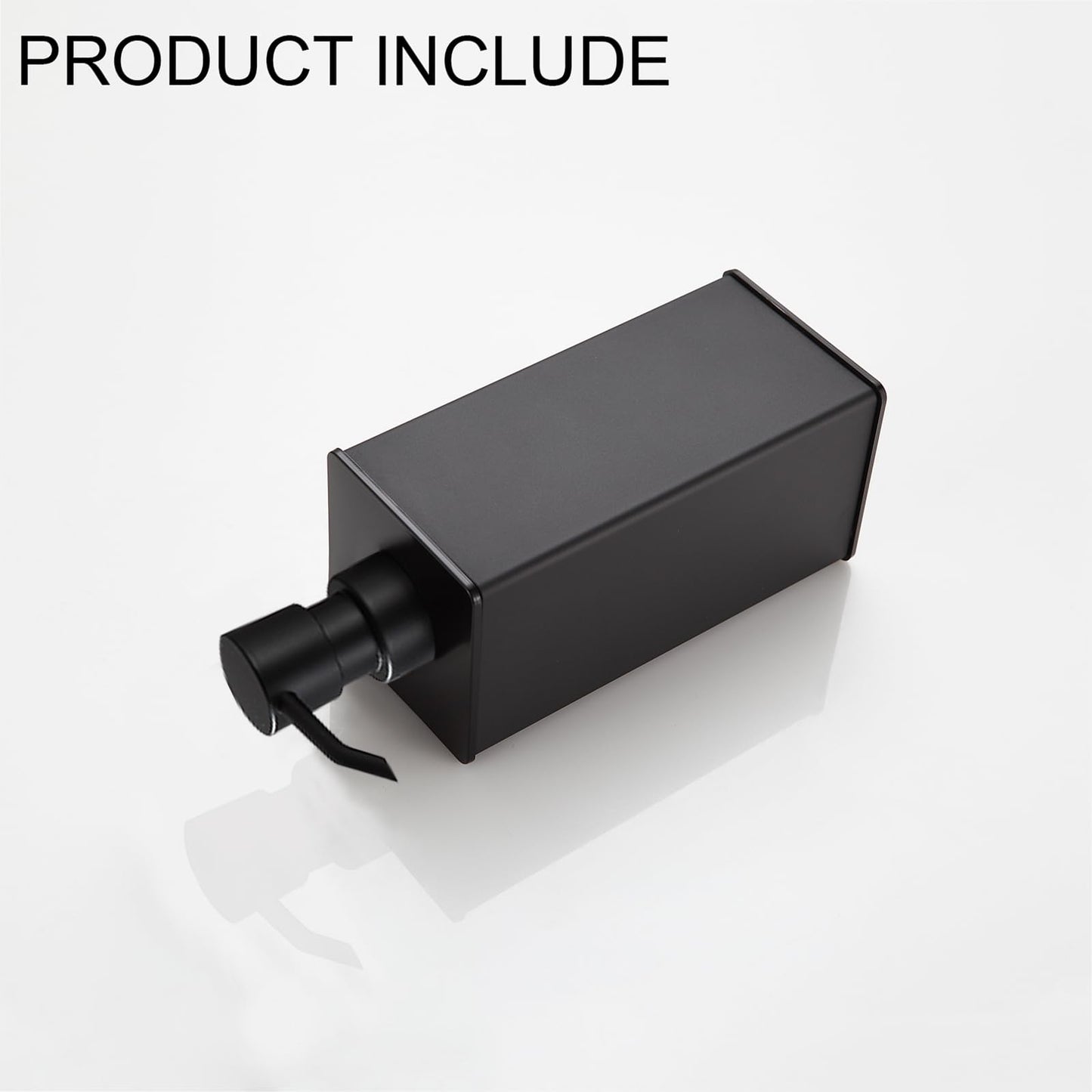 BGL Black Soap Dispenser, Refillable Square Soap Dispenser with Premium Aluminium, Rustproof Countertop Soap Dispenser for Bathroom, Kitchen, Home, Hotel – 240 ML
