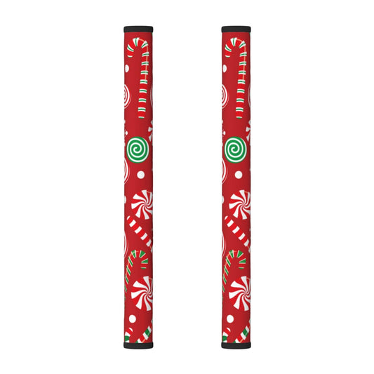 Cotsena Candy Canes and Lollipops Refrigerator Door Handle Covers Set of 2 Washable Kitchen Appliance Handle Covers Protector for Fridge Microwave Stove Oven Dishwasher