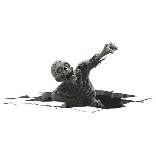 IARTTOP 3D Halloween Party Window Stickers (90x30cm)Horror Zombie Wall Decals Halloween Breaking Through Walls Stickers Spooky Skeleton Window Decal for Haunted House Horror Party Bathroom Decoration