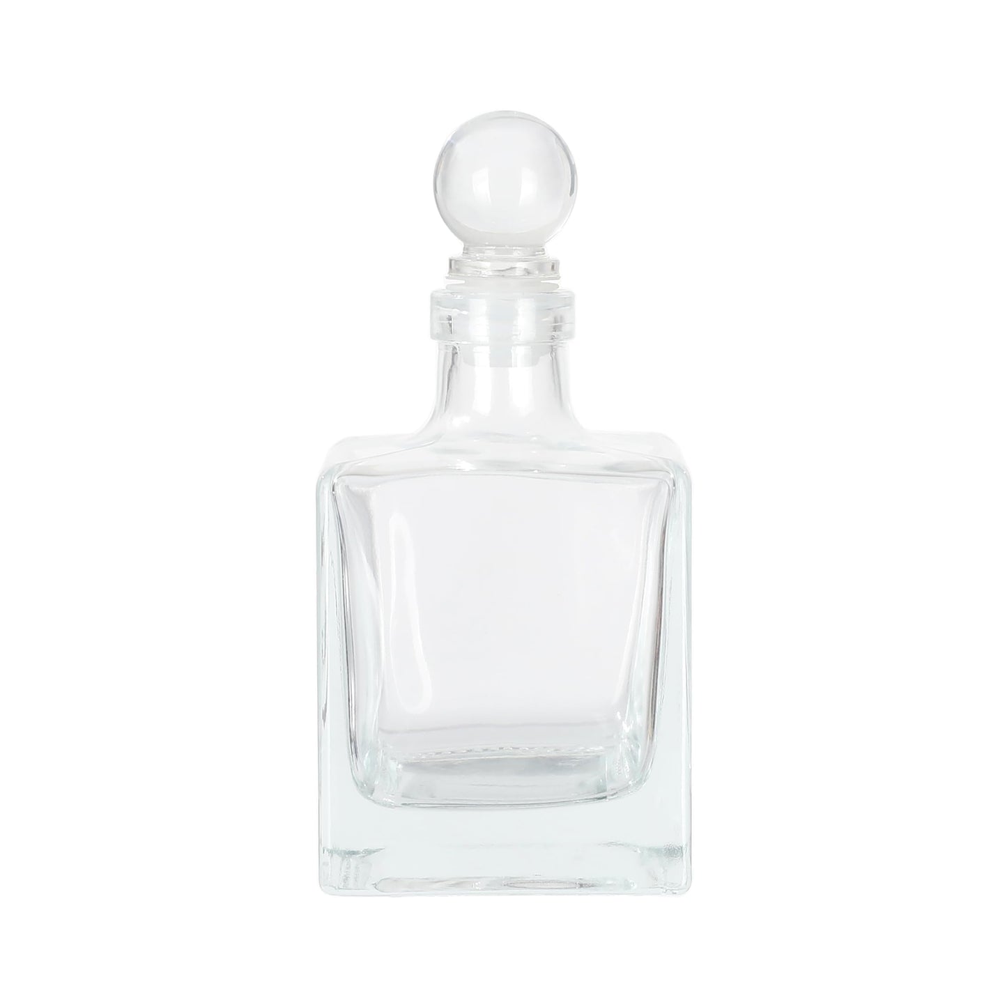 Magic Season Decorative Glass Bottle - 7 fl oz. Square Bottle (1 Set w/Glass Stopper)