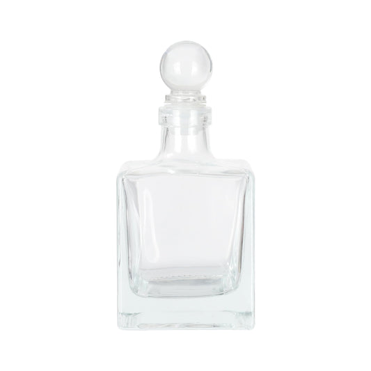 Magic Season Decorative Glass Bottle - 7 fl oz. Square Bottle (1 Set w/Glass Stopper)