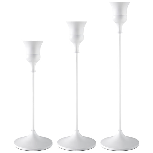 Showin Candlestick Holders White, 3 Packs Taper Candle Holder for Candlesticks, Candle Sticks Holder Decor for Home Decor