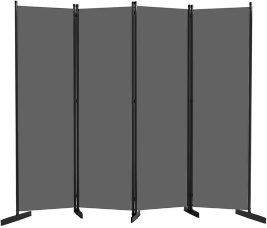 AKTOP Room Divider 4 Panel, 80" W Portable Wall Divider for Room Separation, Freestanding Partition Room Dividers, Folding Room Separators Privacy Screens for Home Office Bedroom, Grey