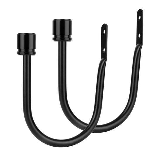 Curtain Holdbacks 2 Pack, HOTOZON Decorative Curtain Tieback with Screws Wall Mounted, Curtain Hooks for Drapes with Simple End Finials, Black (1 Pair/2 Pack), Large