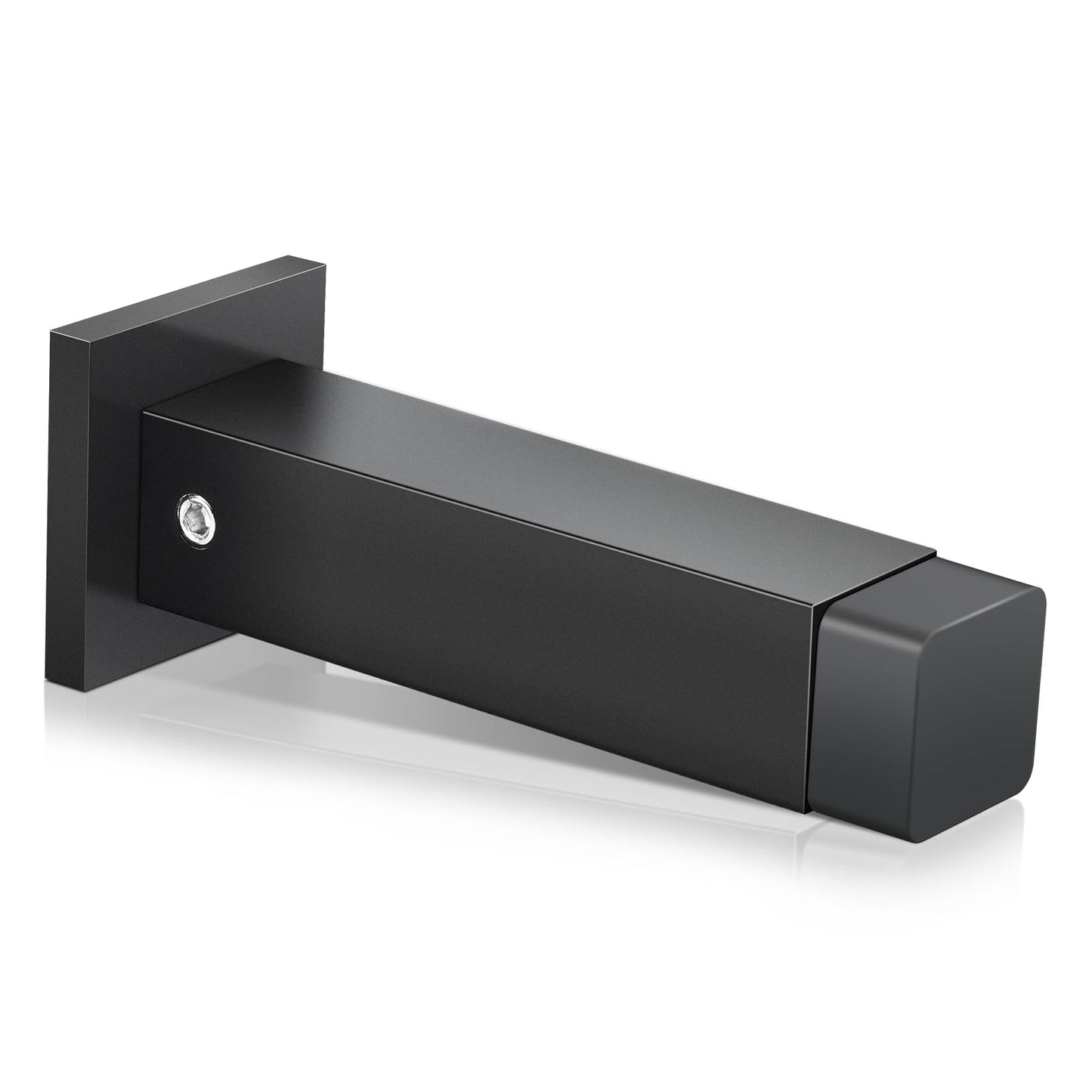 Door Stoppers, Black Door Stops for Wall Doorstop with Rubber Bumper Tips, 2 Pack, Square