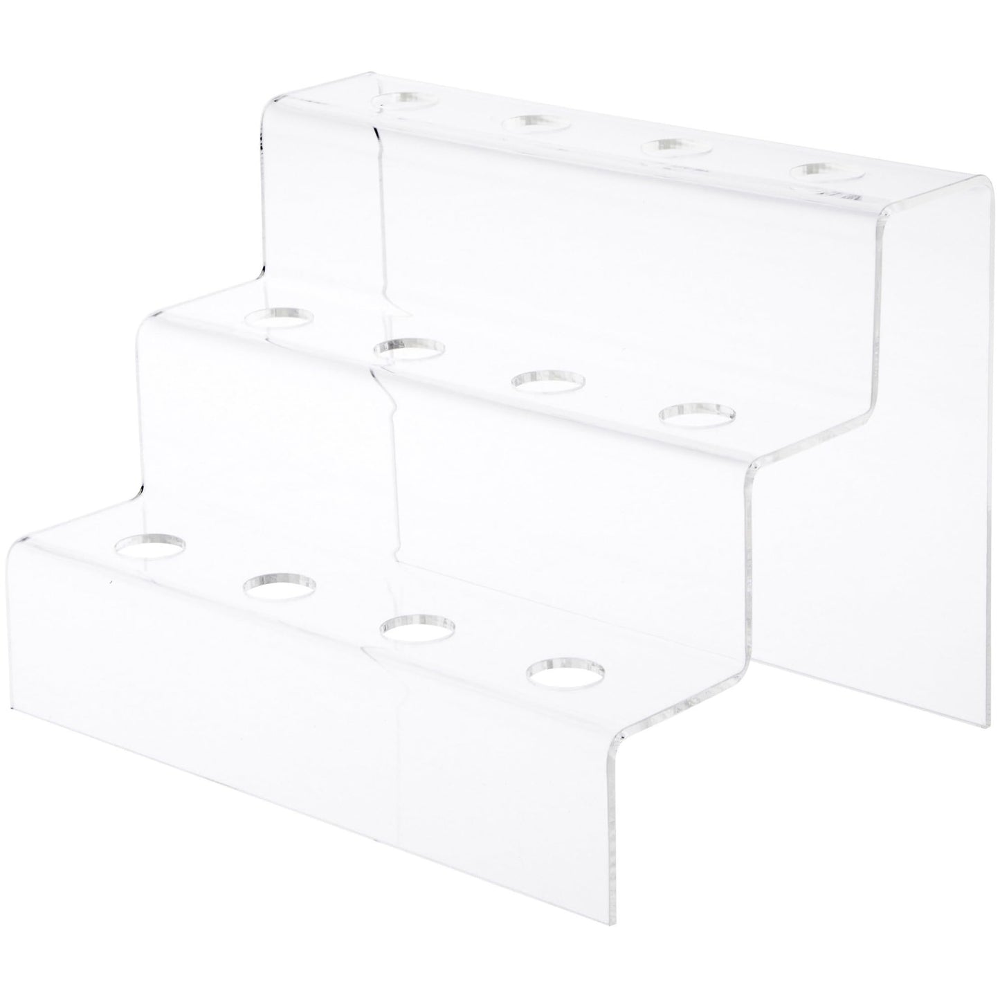 Plymor Clear Acrylic Wine Bottle Stopper Display Stairs, 6.25" H x 8.75" W x 6.5" D