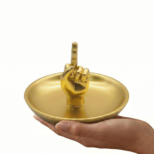 Brillantreal Hand Gesture Jewelry Display Stand - Decorative Ring Holder Tray for Vanity Organization