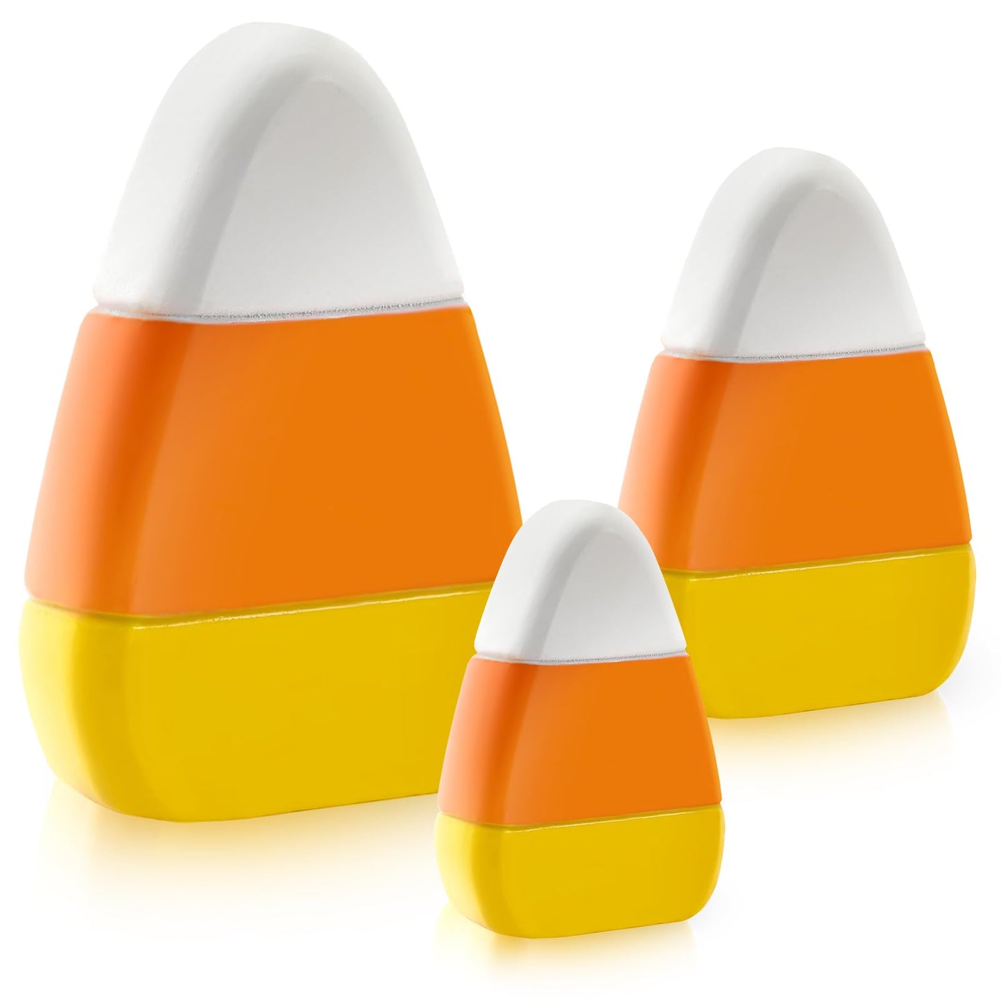 Jansun 3 Pcs Halloween Small Candy Corn Wood Decor 3 Sizes