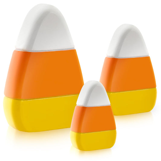 Jansun 3 Pcs Halloween Small Candy Corn Wood Decor 3 Sizes