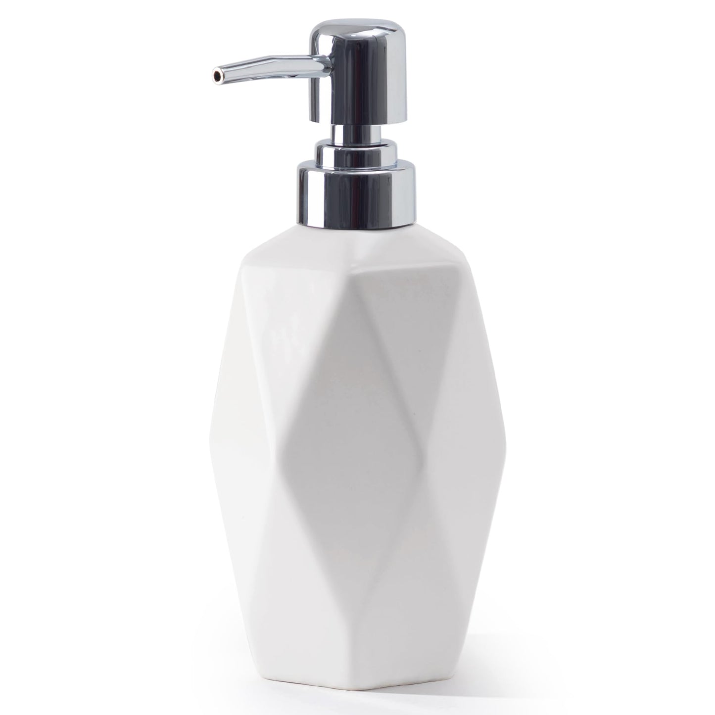 Soap Dispenser, 13.5oz Ceramic Soap Dispenser Bathroom for Kitchen & Bathroom (White)