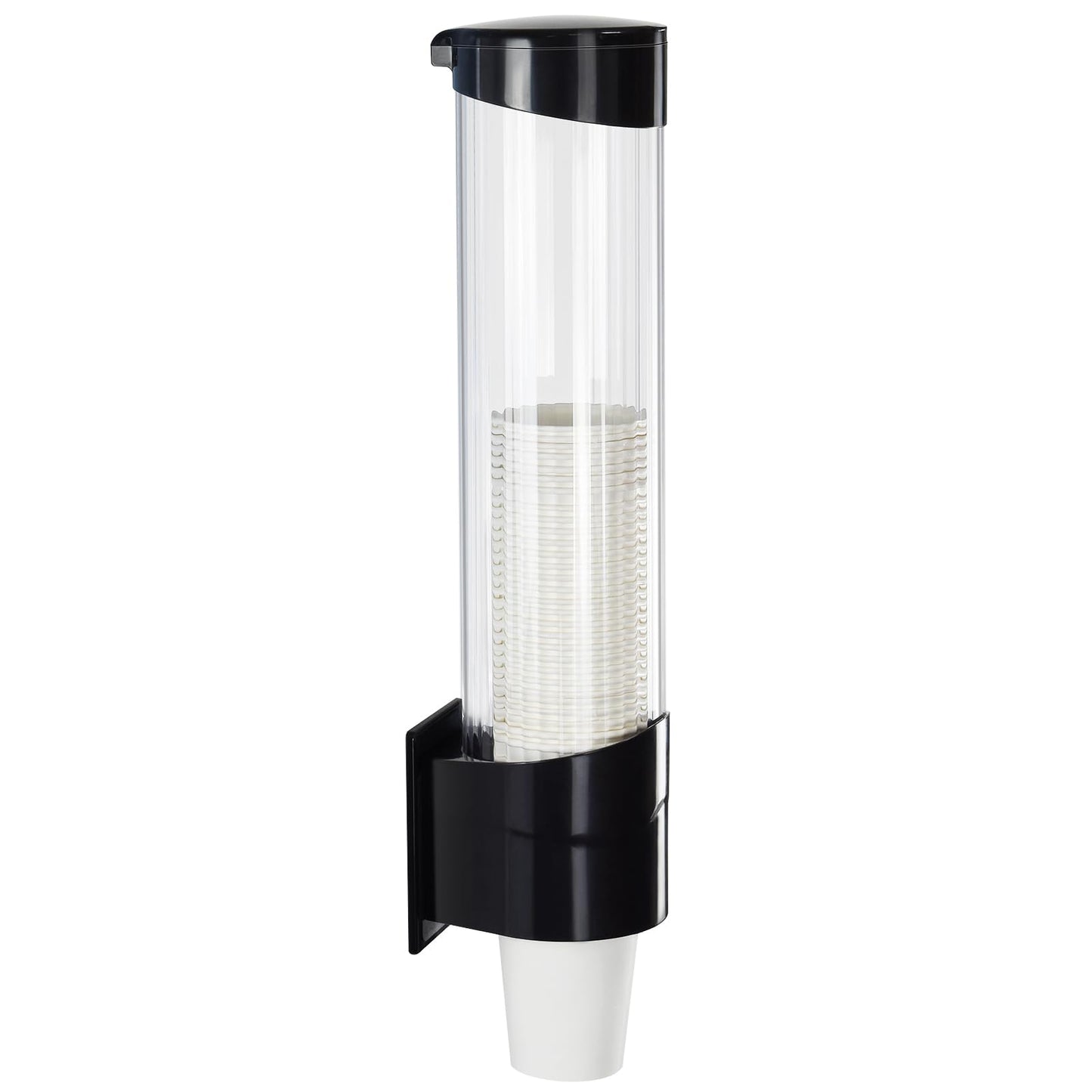 Samhe Cup Dispenser Water Dispenser Cup Holder Pull Type Paper Automatic Remover 7oz - 12oz Cone or Flat Bottom Cups for Home Office Hospital (Black, Large)