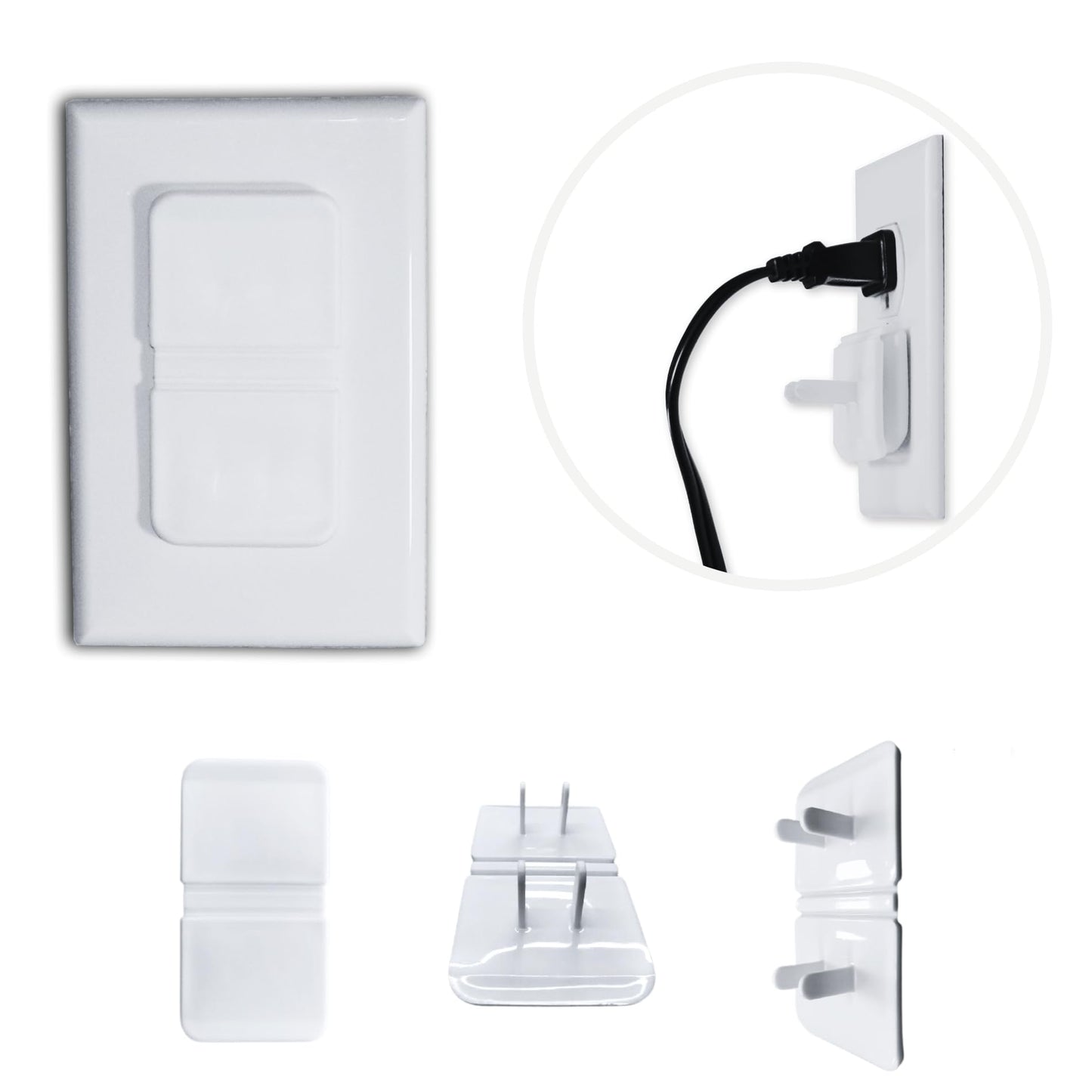 White Double Outlet Covers Baby Proofing (20 Pack, 40 Sockets) | Baby Proof Plug Covers for Electrical Outlets | Safe & Secure Baby Safety Products | Childproof Socket Covers Protect Toddlers & Babies
