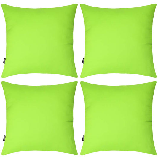 Coddsmz 4 Pack Decorative 100% Cotton Pillow Covers Square Cushion Cover Solid DIY Throw Pillowcase for Home Bed Sofa Halloween Christmas,Light Green,4 Pack-18" x 18"/45x45cm