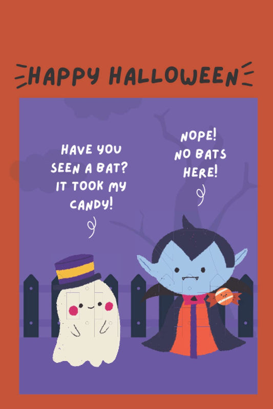 Happy Halloween NoteBook: Halloween Journal with Ghosts and Bats - Cute Halloween gifts and presents Paperback Happy Halloween - notebook