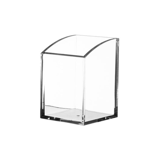 Kantek Clear Acrylic Pen Cup, 2.8" x 2.8" x 4", Non-Skid Feet, Pen and Pencil Holder, Easy to See Contents, Office Organizer, Desk Accessory