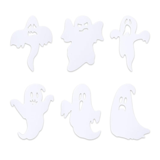6pcs Halloween Outdoor Decorations, Ghost Lawn Decorations with Stakes Funny Ghost Yard Garden Lawn Porch Stakes for Halloween Trick or Treat Party Decor