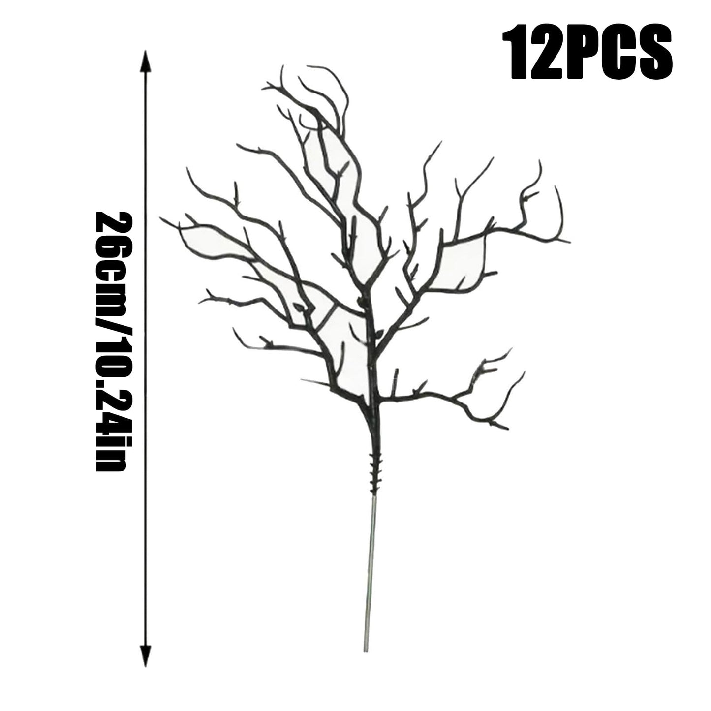 12PCS Black Manzanita Branches Halloween Artificial Antler Decorative Twigs Halloween Floral Stems Picks Black Dried Tree Branch for Vase Filler Gothic Wedding Table Centerpieces Home Party Supplies