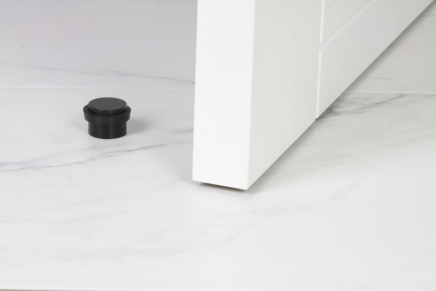 EVI Herrajes | Black Door Stopper - Adhesive Installation - Black Rubber Protector - W=0.94 x H=0.79 Inch Door Stop