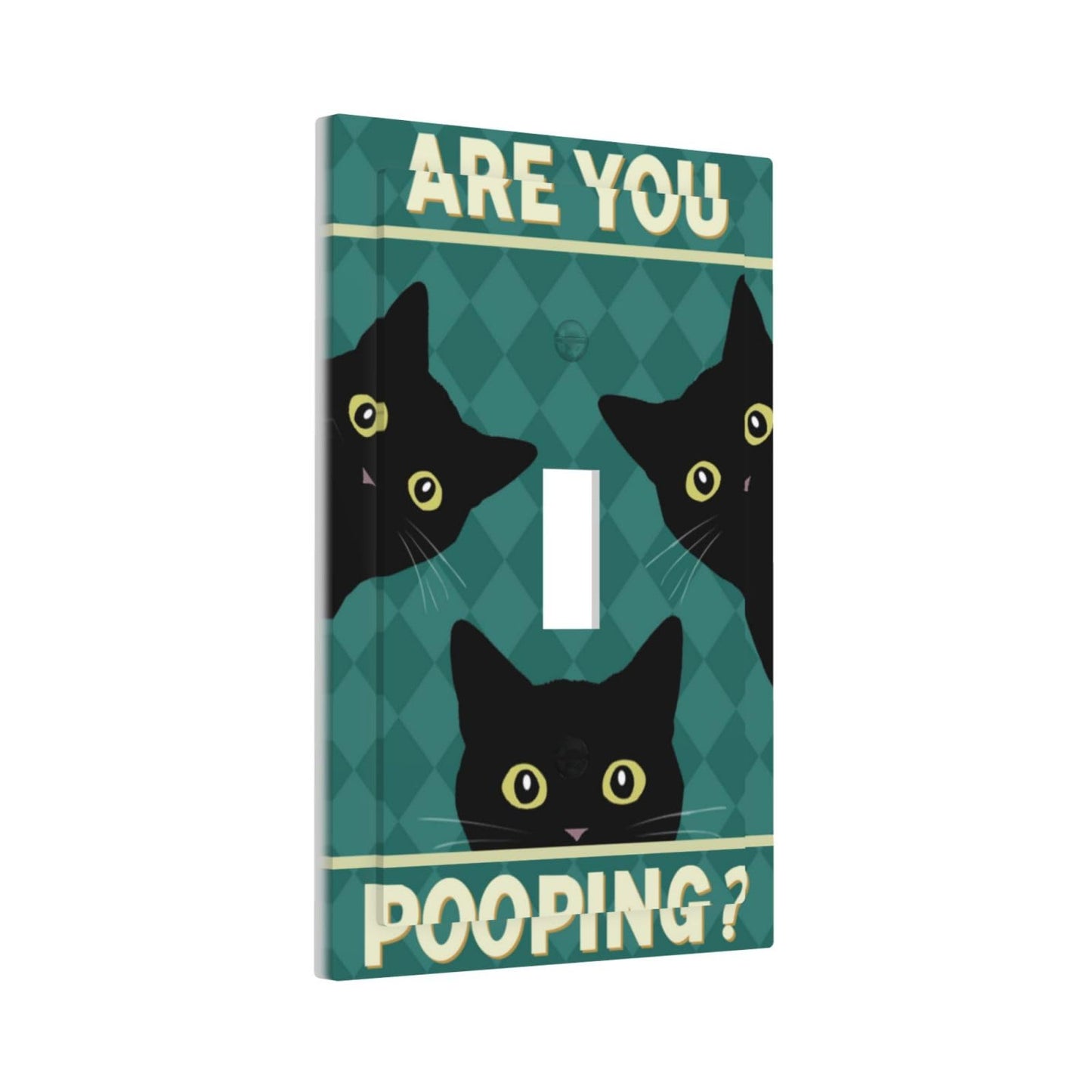 JDAKHD Unique Cats Light Switch Cover Plate Modern Cat Funny 1 Gang Decorative Wall Plate Green Cute Black Kitty Single Toggle Outlet Switch Faceplate Cover Bathroom