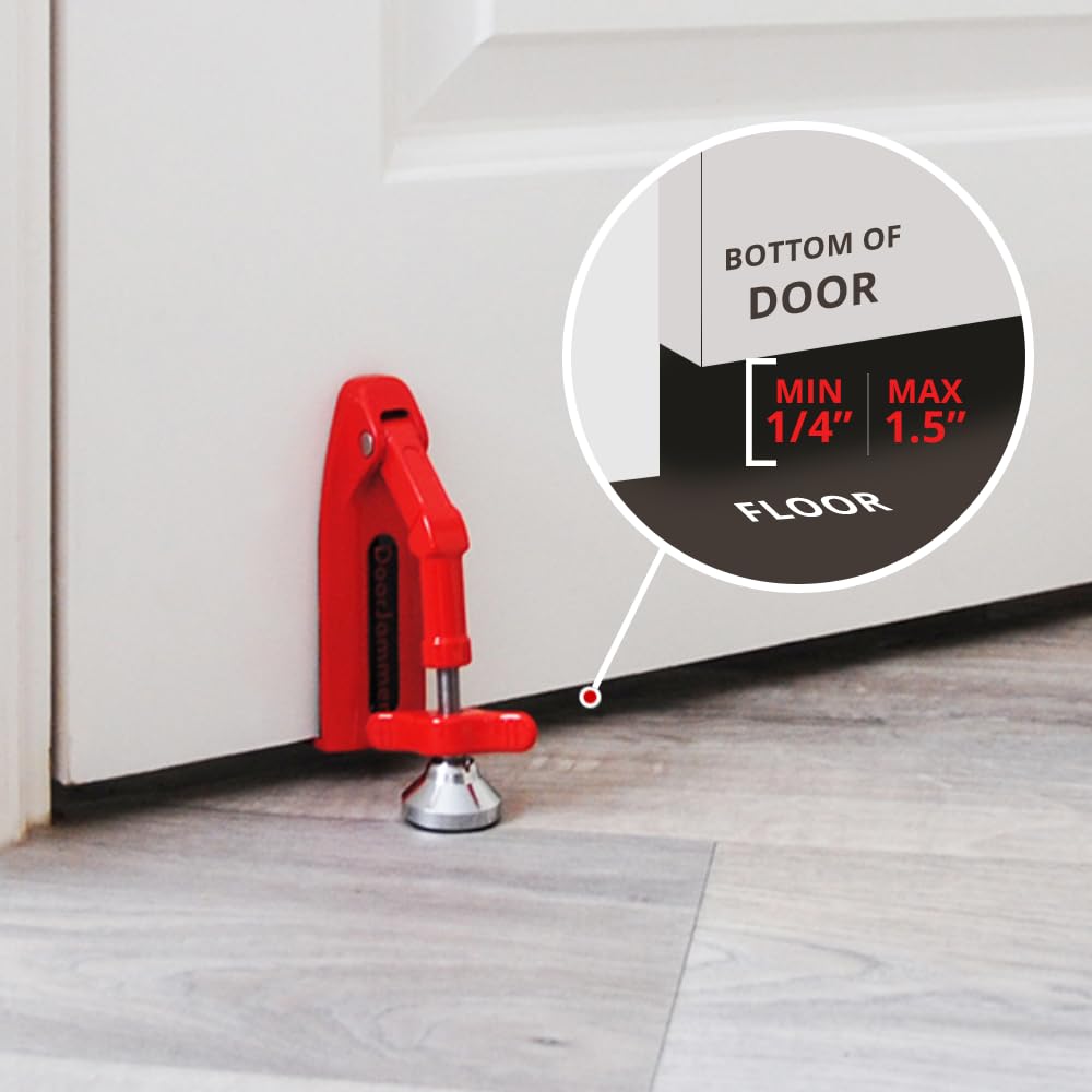 DoorJammer Portable Door Lock Brace for Home Security and Personal Protection | Hotel Room, Apartment Safety, Travel Door Stopper | Easy Installation, Compact Design