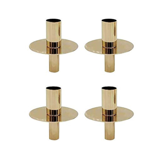 VINCIGANT Gold Wine Bottle Taper Candle Holder,Modern Candlestick Holder for Standard Votive Candles,Birthday Wedding Decoration (Set of 4) Gold Candle Stick Holders Centerpieces for Tables Bulk