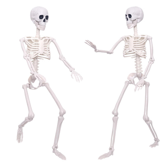 QSBOFOST 2Pack Skeletons Decorations,3FtLife Size Skeleton Posable Skeleton with Movable Joints for Halloween Decorations
