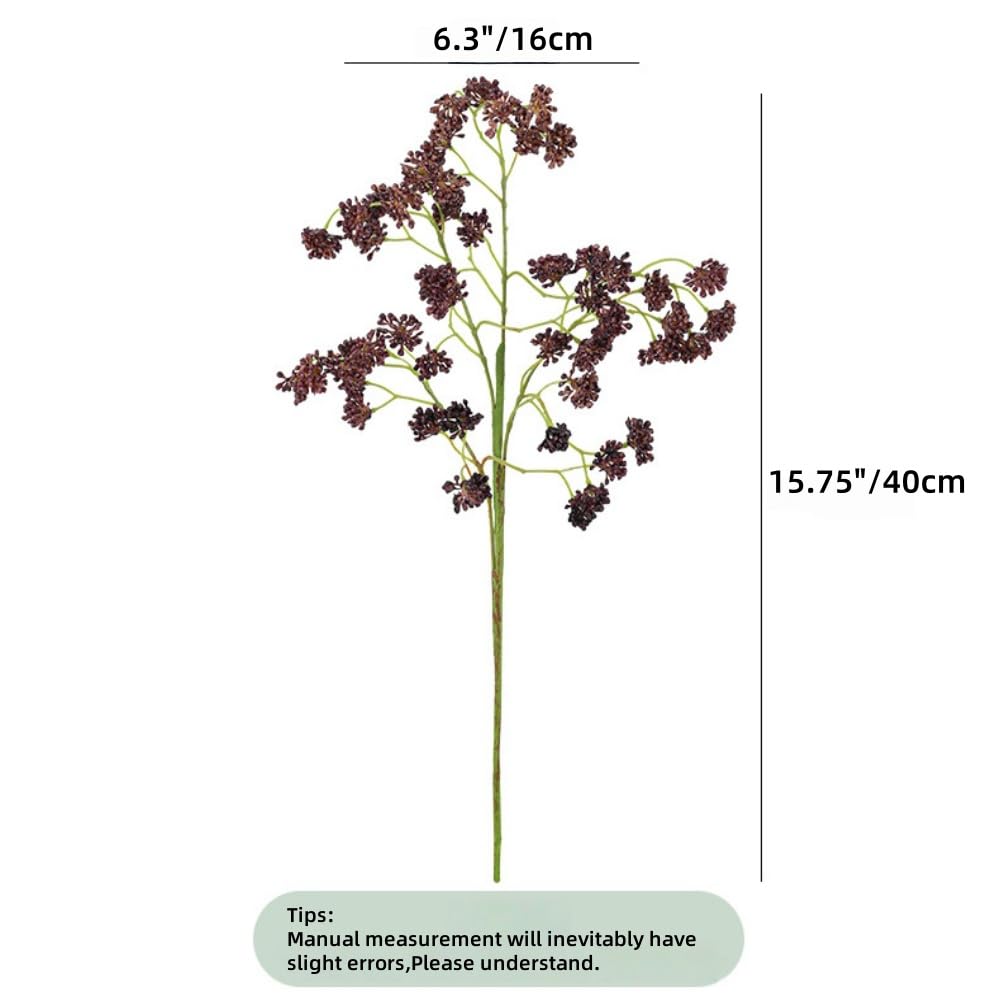 XZJMY 2 Pcs Arttificial Berry,Fall Artificial Soft Plum Sedum Berry Stem for Autumn Thanksgiving Harvest Christmas Tree DIY Decorations (Purple)