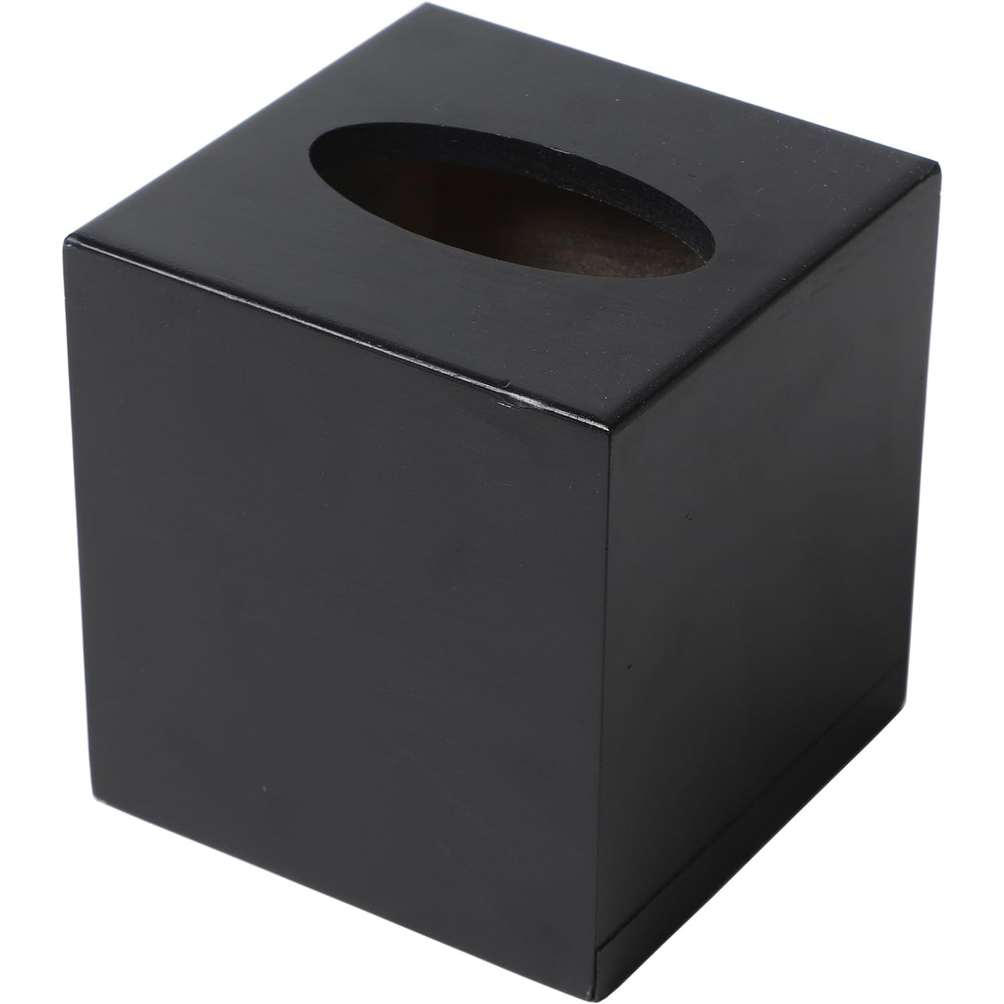 CATORY Tissue Box Cover Square,Wooden Tissue Box Holder,Cube Tissue Box Cover with Slide-Out Bottom,Decorative Tissue Box Holder Covers Your Tissues for Bathroom,Living Room,Office-Black, TBC04B