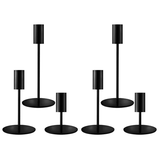 ECHFSM Matte Black Taper Candlestick Holders,Taper Candle Holders Set of 6,Metal Taper Candle Sticks Stand Holders,Modern Decorative Candle Holders for Wedding Certerpieces,Festive, Mantel,Home,Party
