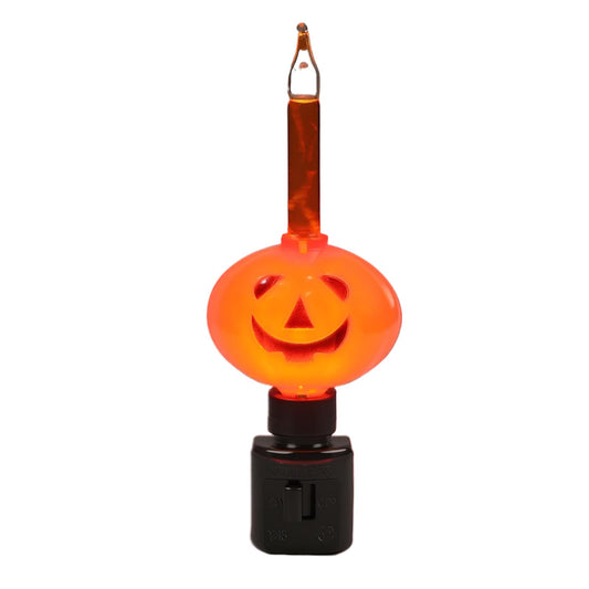 Lasumora Halloween Night Light, Bubble Night Light Plug in LED Pumpkin Jack O' Lantern, Halloween Decor Indoor for Party Gift with Swivel Plug, Bubbling Glitter Bulb, Orange Liquid